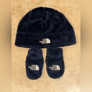 The North Face Kids Navy Fleece Hat and Mittens